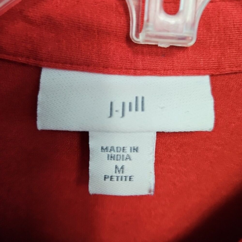 J. Jill Red Polo Shirt Dress w/ Pockets Pima Cotton Size MP (Medium Petite) - Picture 4 of 12